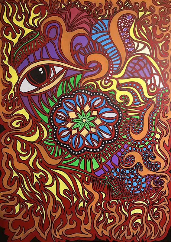 Eyes of Fire - 4ft by 6ft Canvas Panel - Acrylic