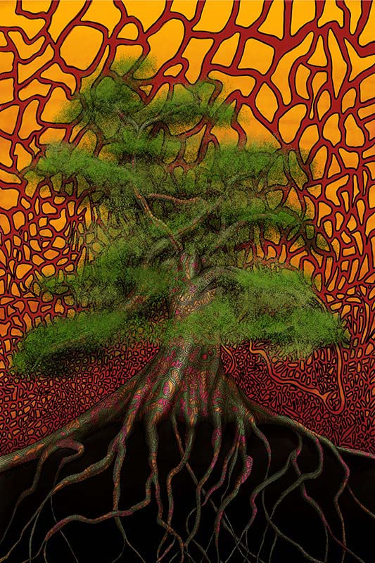 Hot Bonsai - 4ft x 6ft Digital Canvas - Digital